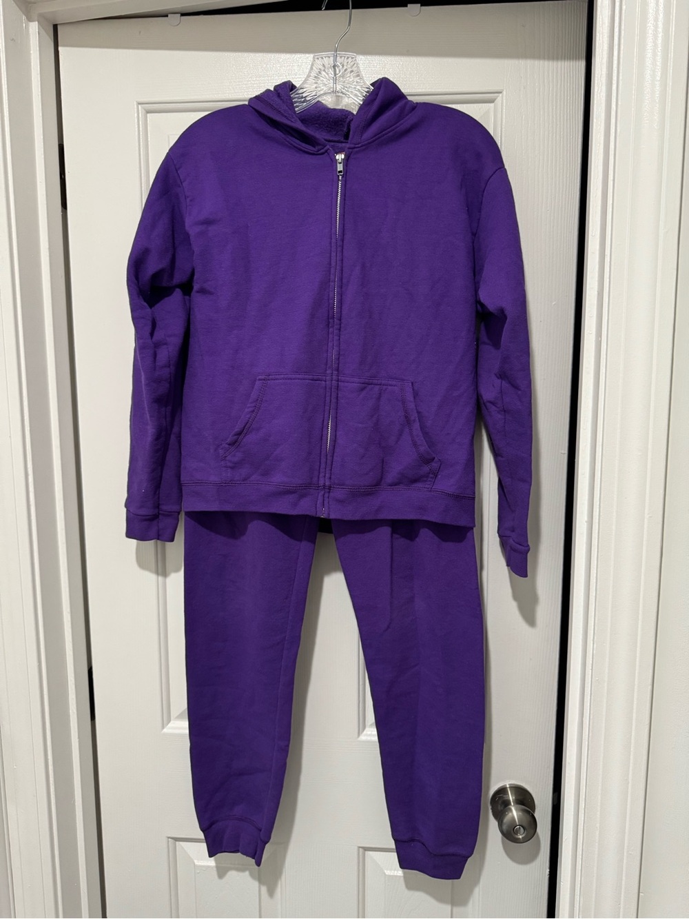 Hanes EcoSmart Girls Purple Zip-Up Hoodie & Joggers Set